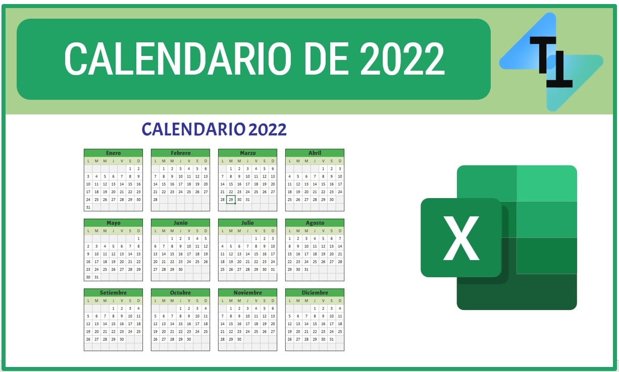 Calendario 2022 En Excel 💻 Calendario de 2022 en Excel - Plantilla Gratis | El Tío Tech