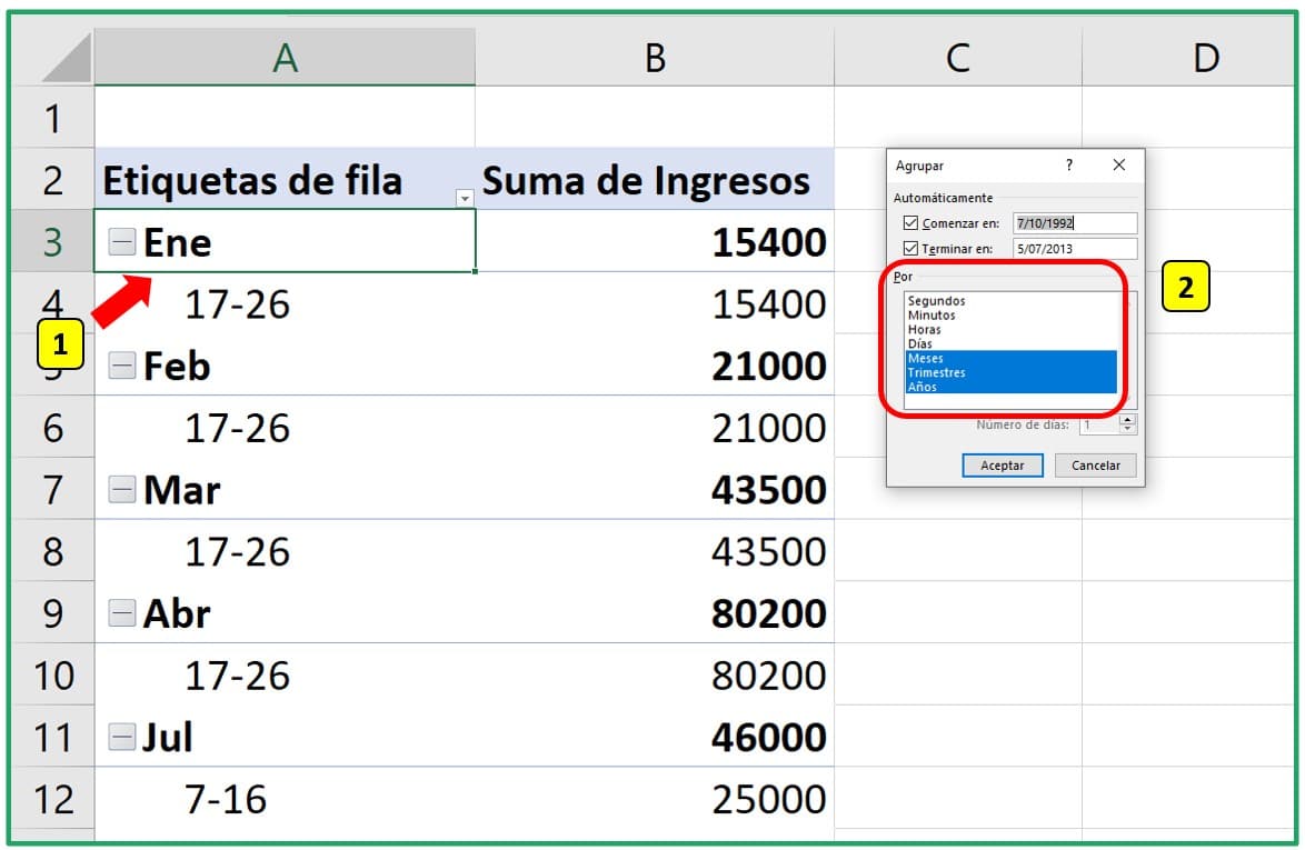 💻 Agrupar datos en filas y columnas en tablas Dinámicas 18 2024