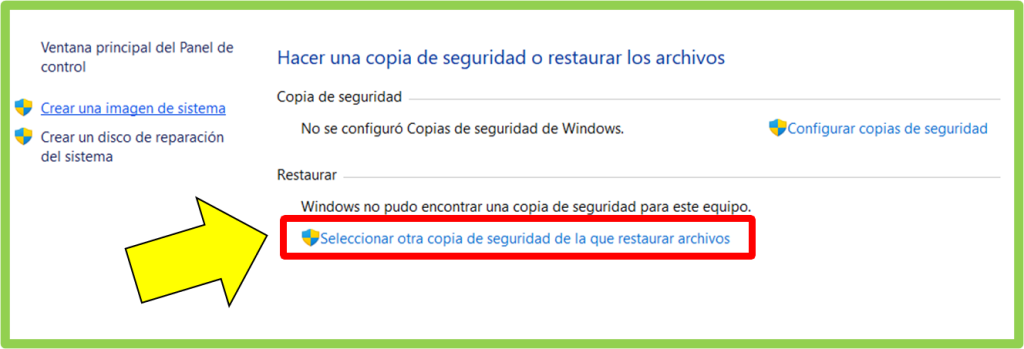 Restaurar copia de seguridad Windows 11