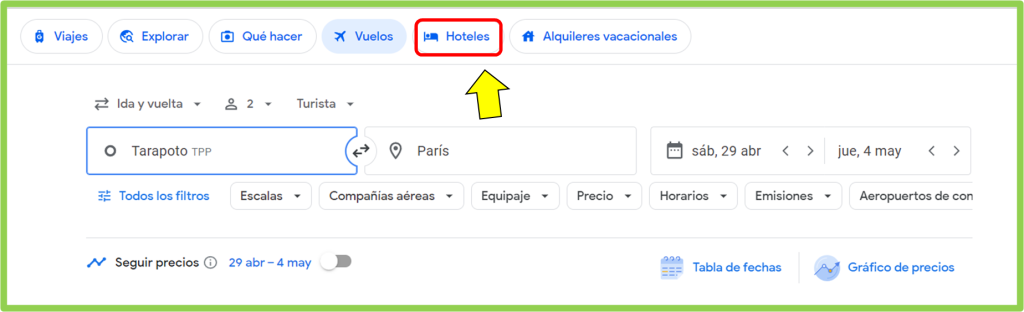Como reservar Hoteles en Google