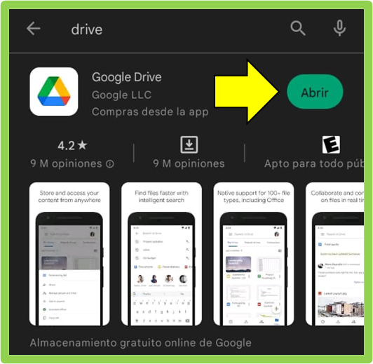 Descargar Google Drive en celular