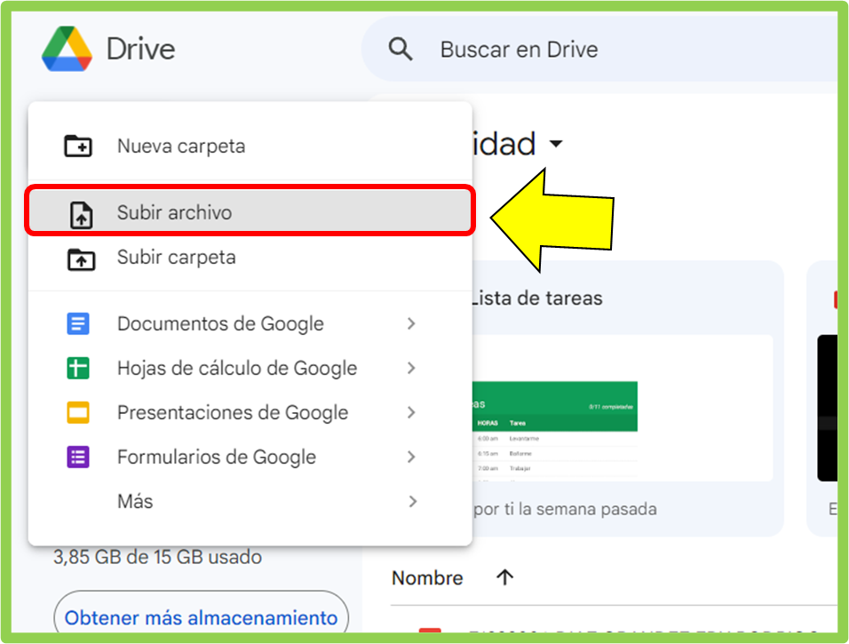 Subir archivos Google Drive