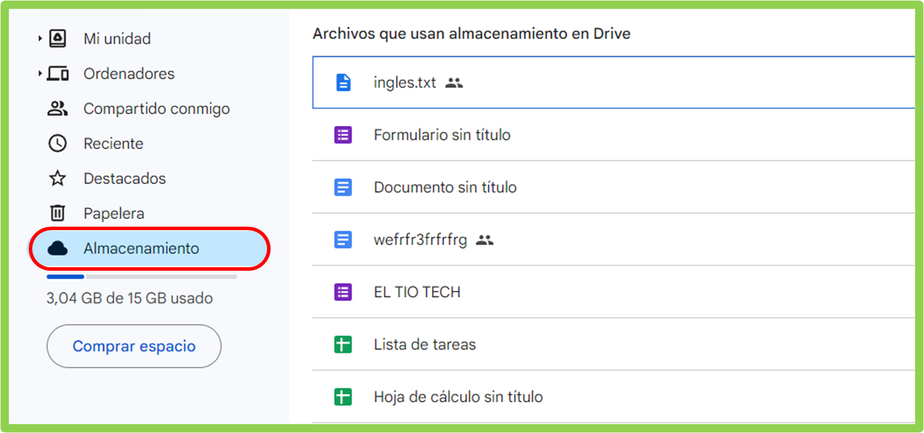Como eliminar archivos y carpetas en Google Drive