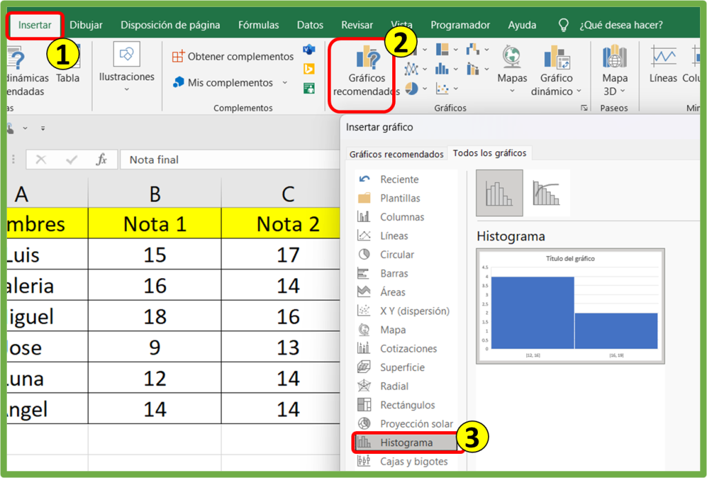 Tipos de histograma Excel