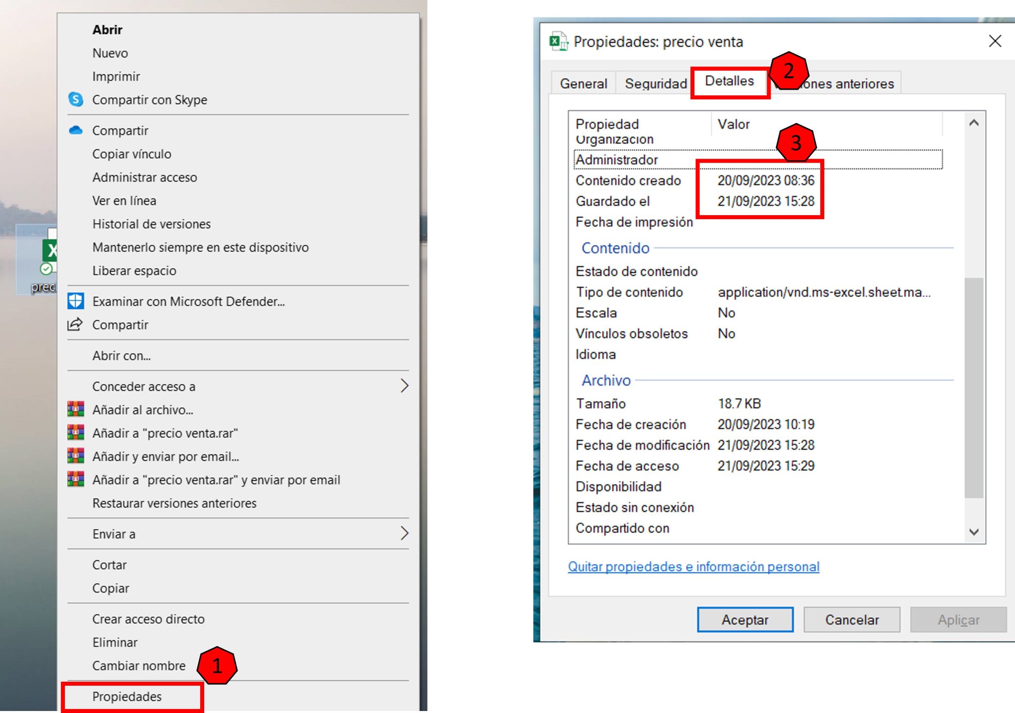 Como Cambiar la Fecha de CREACIÓN y MODIFICACIÓN a un archivo EXCEL