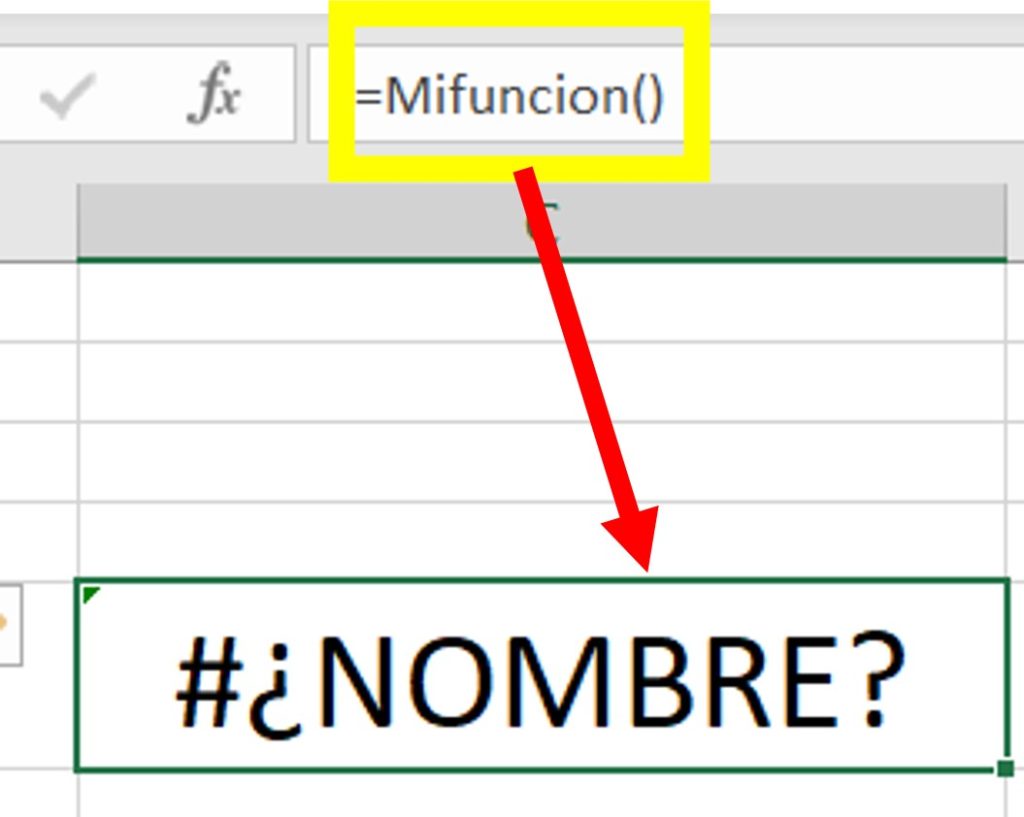 Como solucionar el error #¿NOMBRE? en Excel