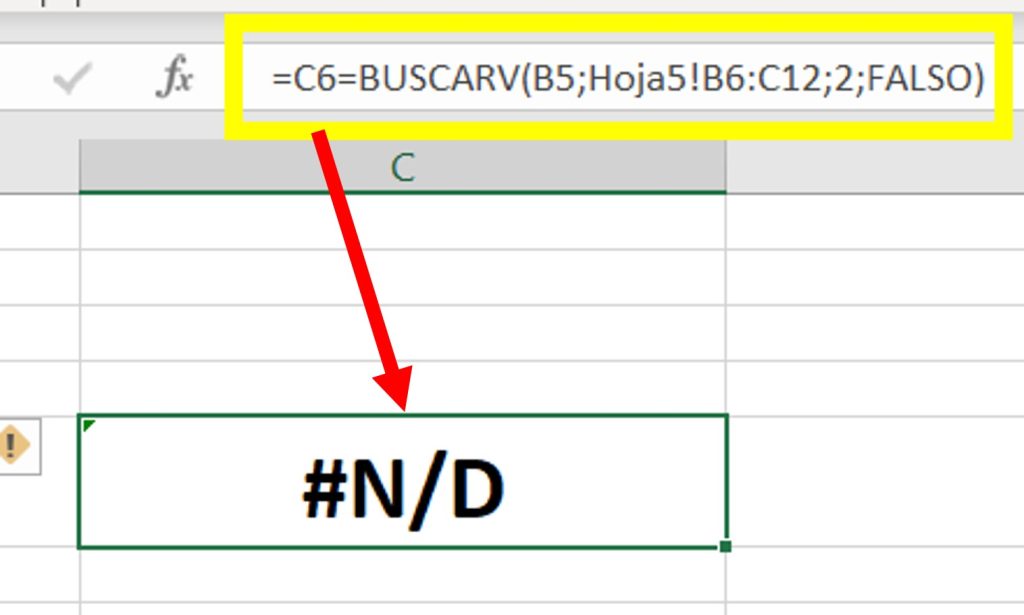 Como solucionar el error #N/D en Excel