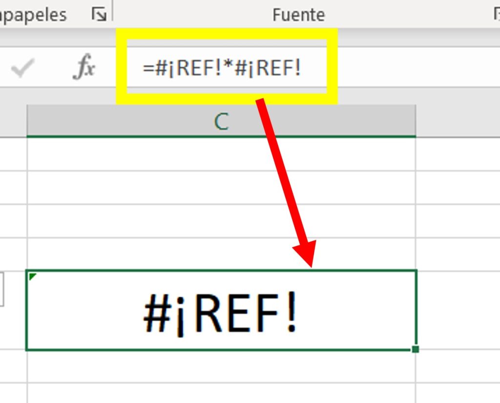 Como solucionar el error #¡REF!*#¡REF! en Excel