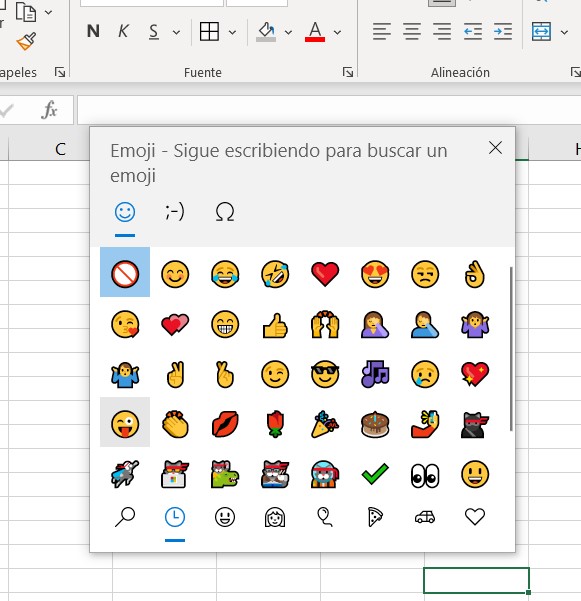 Emoticones en Excel directo.
