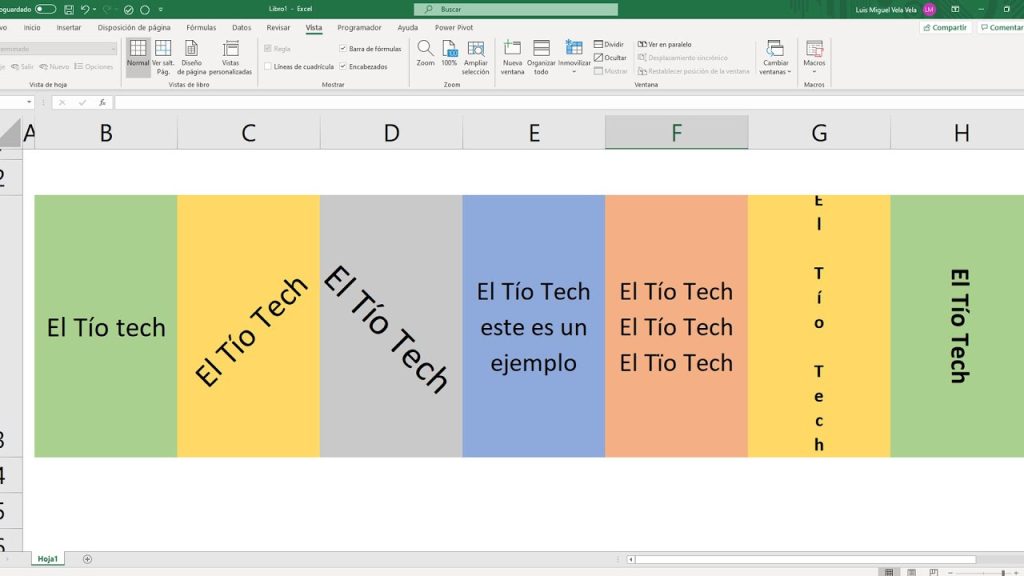 alinear texto en Excel