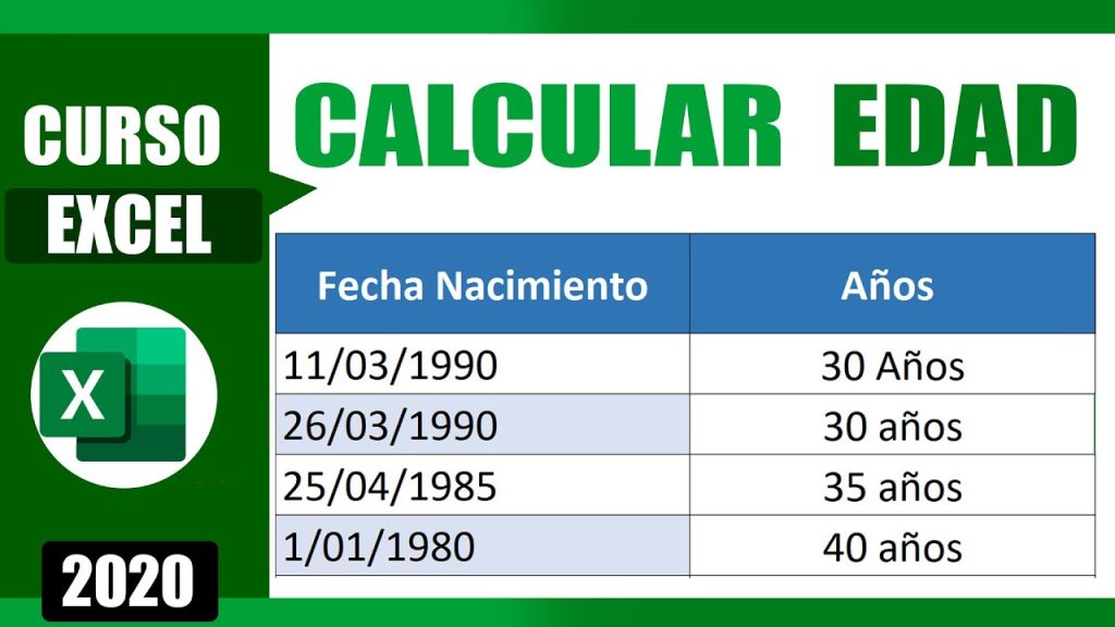calcular edad con fecha de nacimiento en Excel
