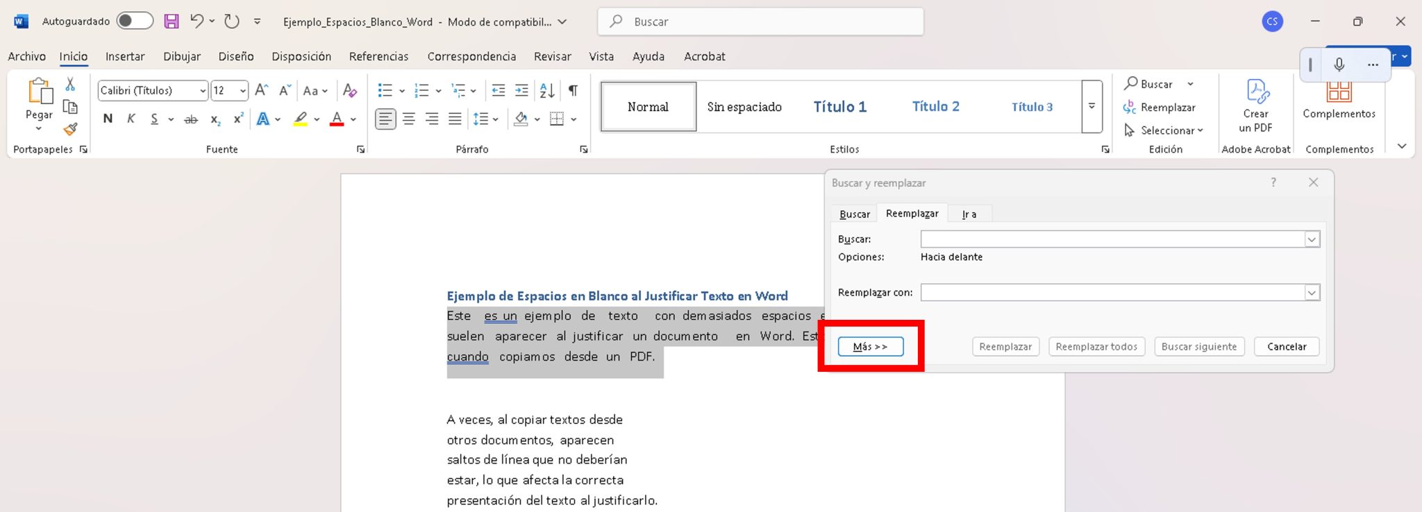 📌 Cómo eliminar espacios al justificar un texto en Word ⚠️ (Borrar