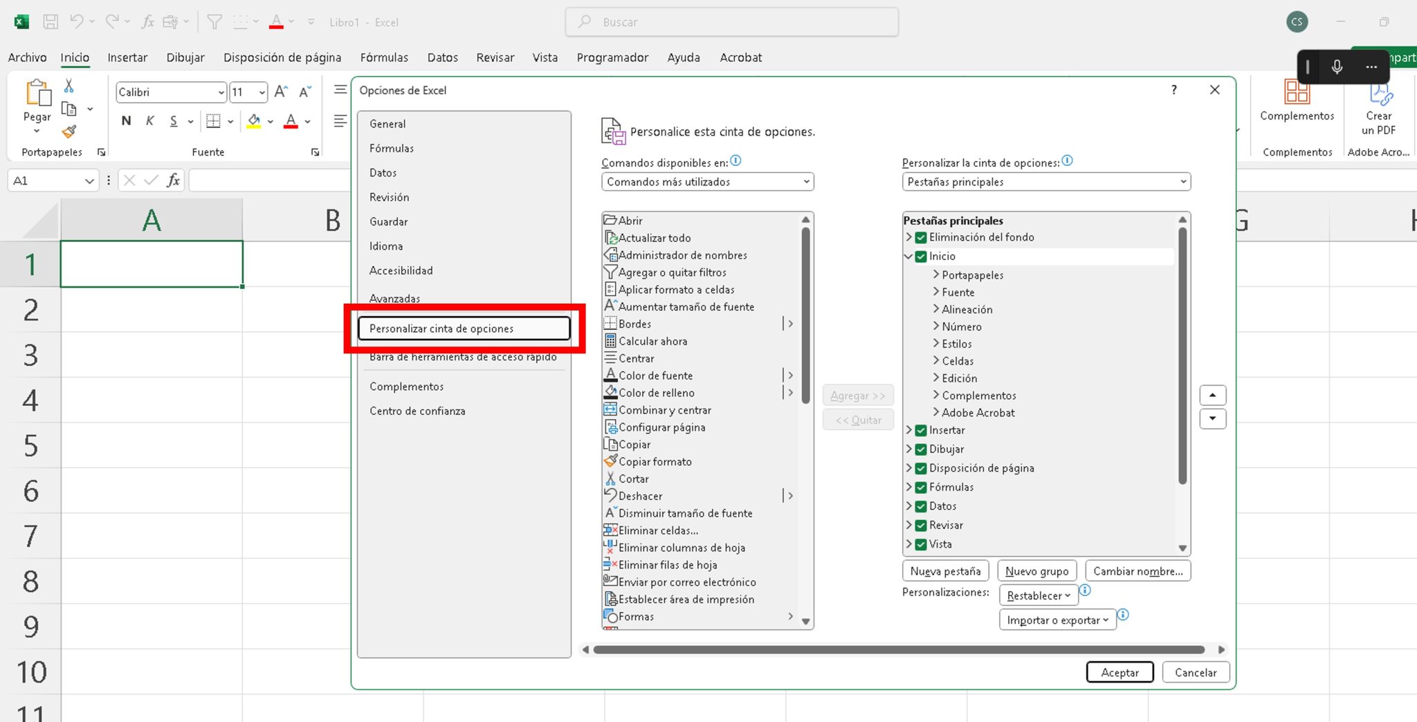 Personalizar la barra de herramientas de acceso rápido en Excel 🥇