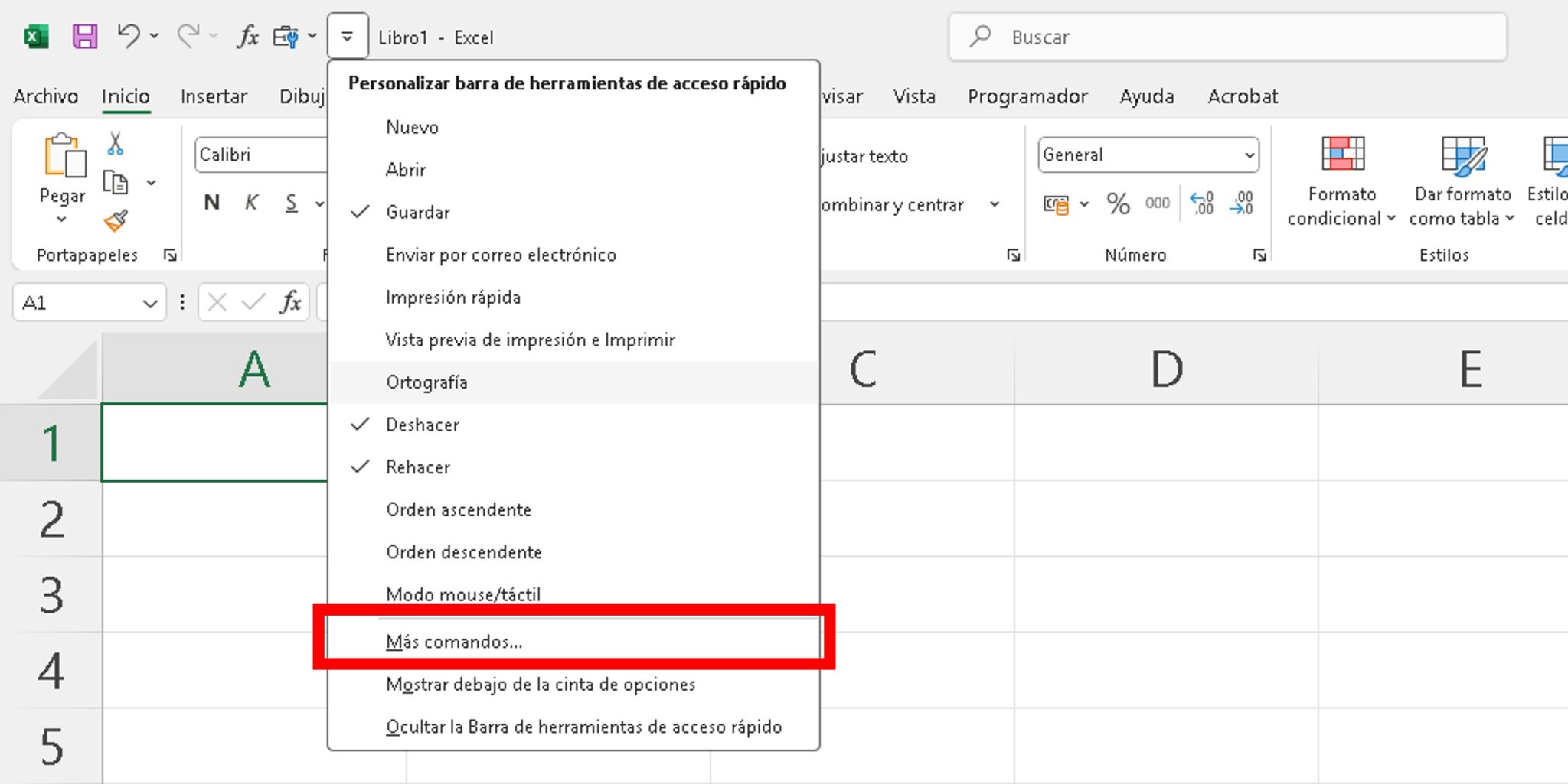 Personalizar la barra de herramientas de acceso rápido en Excel 🥇